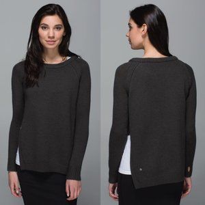 Lululemon Dark Wren Chunky Knit Merino Wool Yin To You Sweater